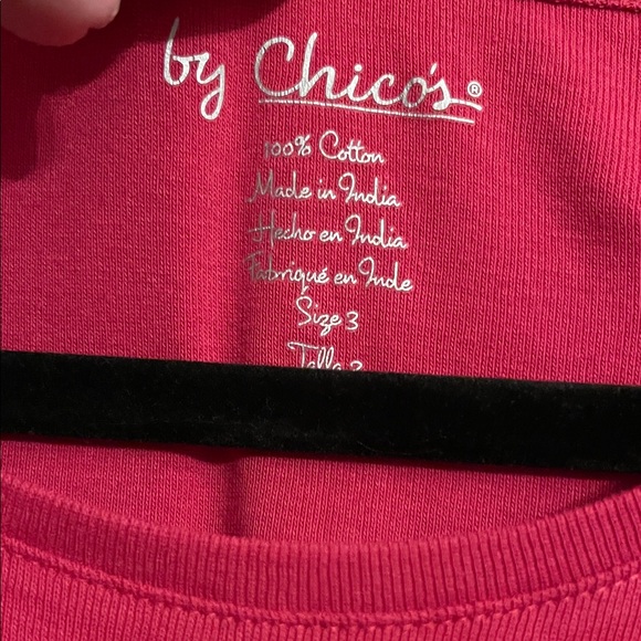 Chico's Red Long Sleeve Tee - Picture 3 of 4